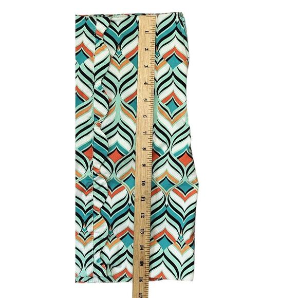 Crown & Ivy Geometric Print Multicolor Cyan Golf Skort Size 14 - Picture 3 of 7